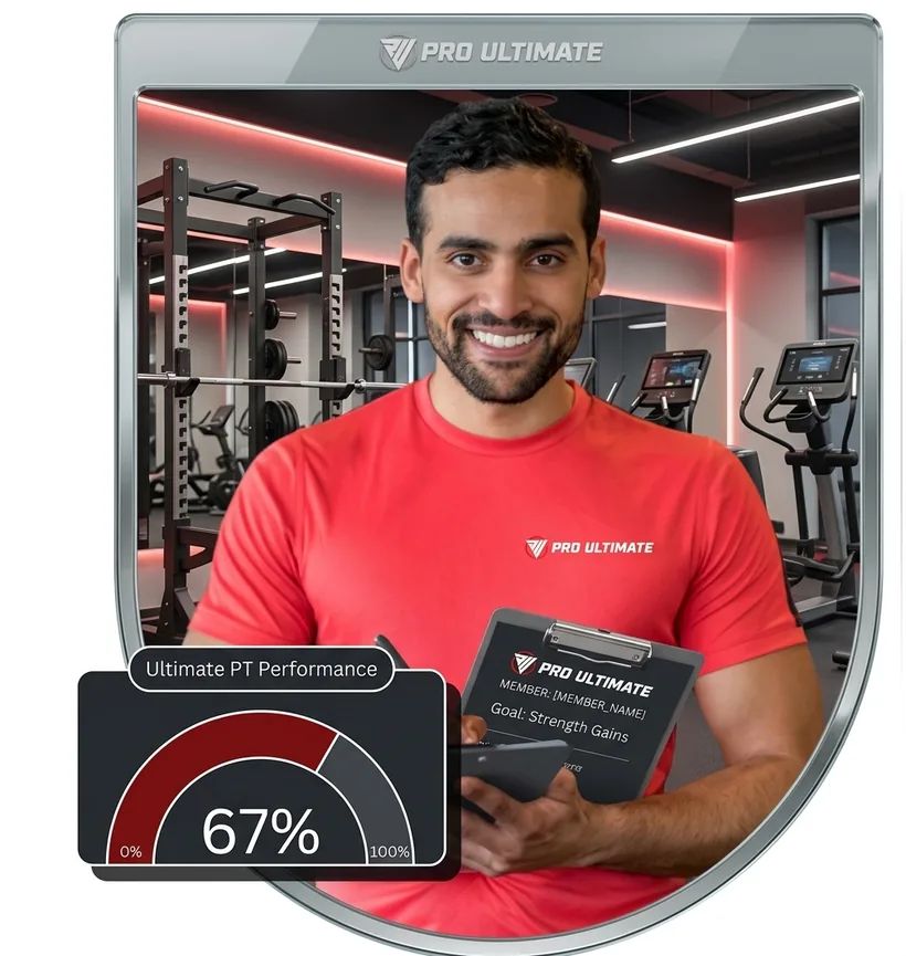 A trainer reviewing client performance